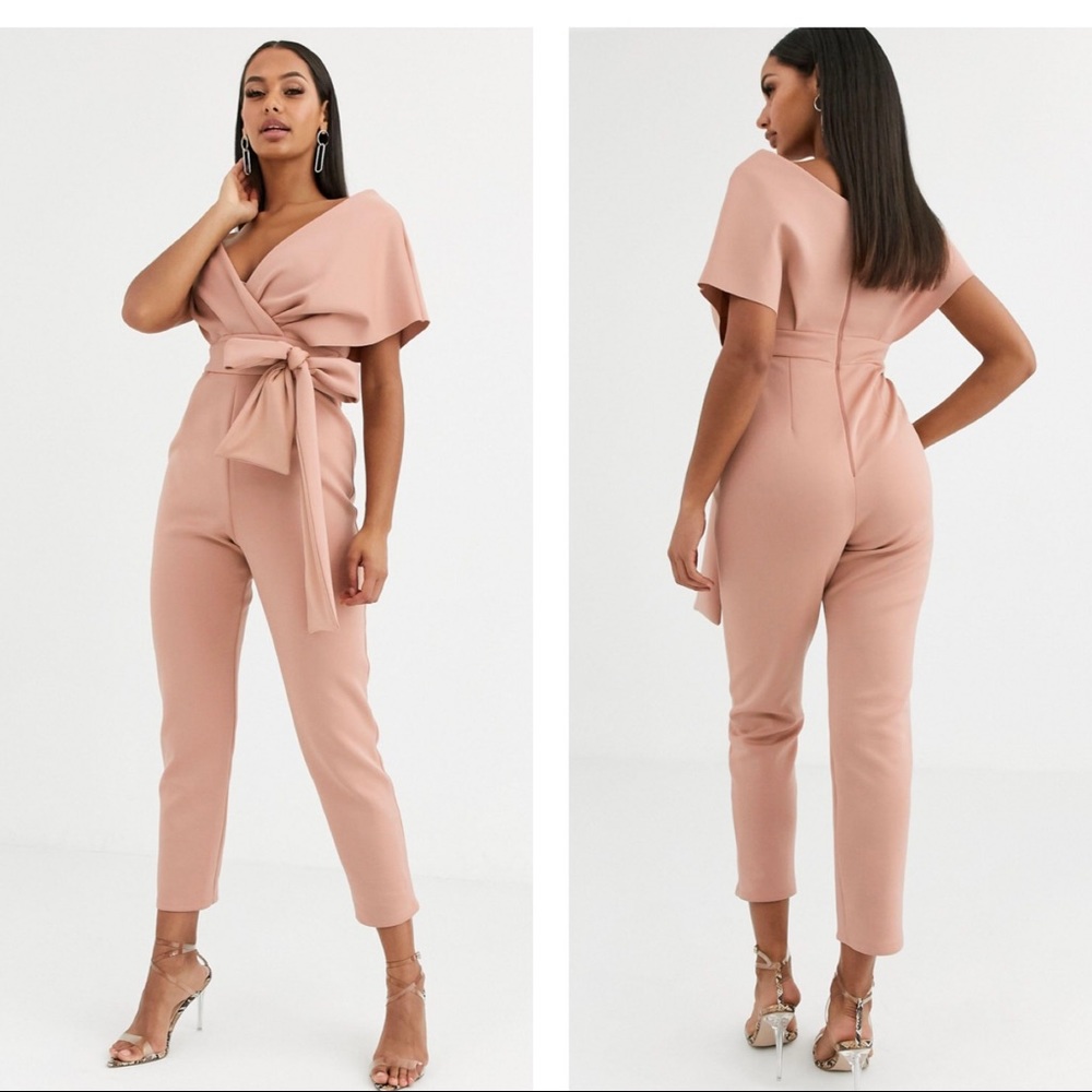 ASOS Women's Fallen Shoulder Scuba Jumpsuit Size US 2